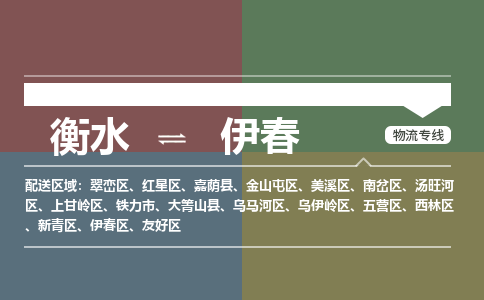 衡水到伊春物流专线2023省市县+乡镇-闪+送