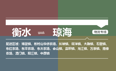 衡水到琼海物流专线2023省市县+乡镇-闪+送