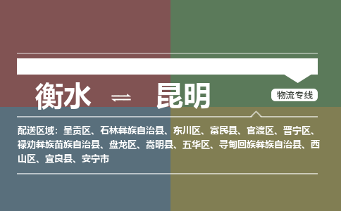 衡水到昆明物流专线2023省市县+乡镇-闪+送