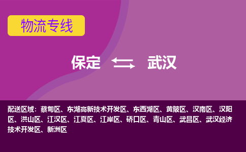 保定到武汉物流专线2023省市县+乡镇-闪+送