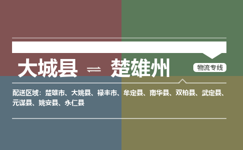 大成到楚雄州物流专线2023省市县+乡镇-闪+送